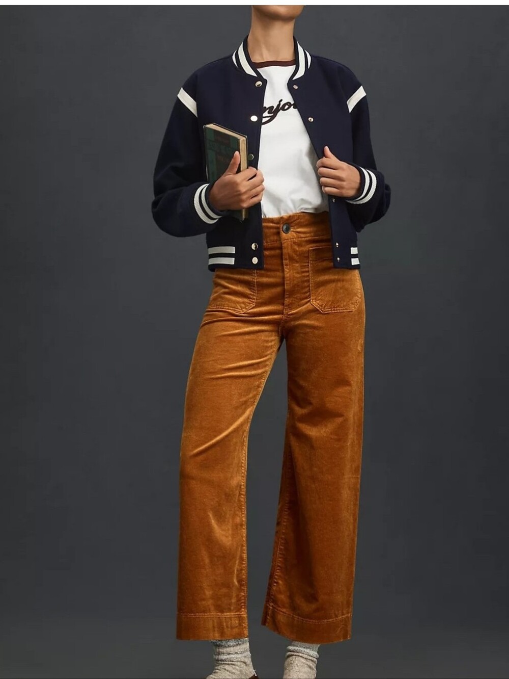 The Colette Corduory Crop Wide Leg Pants By Maeve
